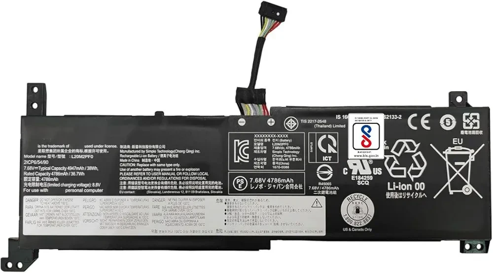 Lenovo IdeaPad L20C2PF0 3-17ALC6 3-17ITL6 3-17IAU7 3-15ALC6 3-15IAU7 3-14ADAADA 6 3-1 4ITL6 3-14ABA7 3-14ALC6 3-17ABA7 3-15ABA7 L20C2PF0 L20L2PF0 L20M2PF0 L20D2PF0 Original Laptop Battery
