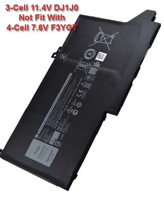 Dell Latitude DJ1J0 7000 Series: 7280 7290 7380 7390 7480 7490 3-Cell PGFX4 Laptop Battery